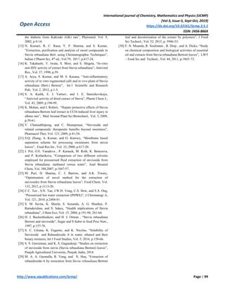 Isolation of Stevioside and related compounds from two types of Stevia rebaudiana (Bertoni ...