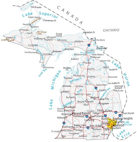 Michigan Map With Cities - Retha Charmane