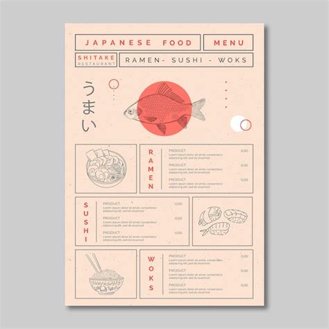 Free Vector | Menu template for japanese food restaurant