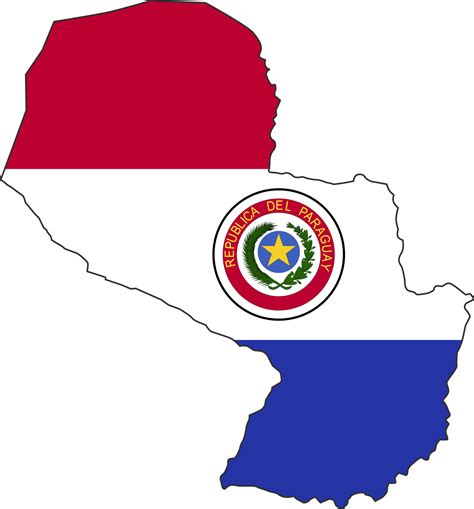 Paraguay map city color of country flag. 12177234 PNG