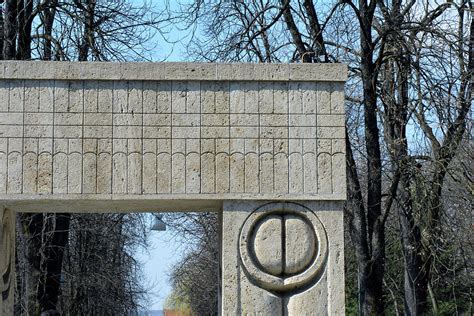 TARGU JIU, ROMANIA MARCH 15 2017 Gate of the Kiss. translation Poarta ...