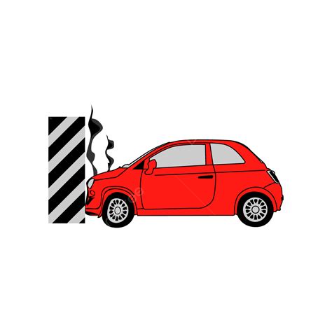 Red Car Transport Crash Accident Drawing Isolated, Car Crash, Car Accident, Traffic Accident PNG ...