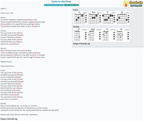 Hợp âm: Come to the River - cảm âm, tab guitar, ukulele - lời bài hát ...