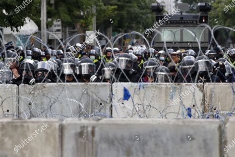 Riot Police Seen Behind Barriers During Editorial Stock Photo - Stock Image | Shutterstock