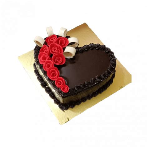 Beautiful Heart Shape Cake With Red Rose | bakehoney.com