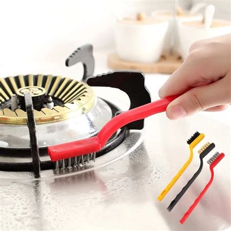 3pcs Gas Stove Cleaning Brushes Magic Oil Removal Stainless Steel Gas ...