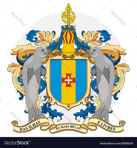 Coat arms madeira in portugal Royalty Free Vector Image