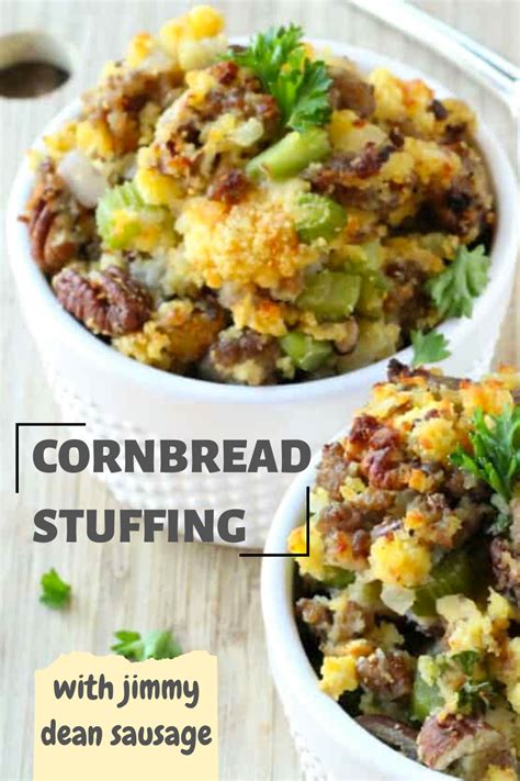 Want a delicious twist on classic stuffing? Try this Jimmy Dean Sausage Cornbread Stuffing! The ...