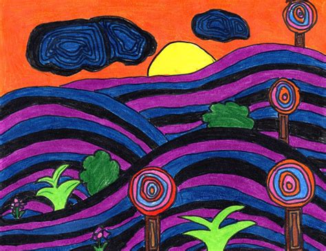 Module 4 | Hundertwasser art, Elementary art projects, 4th grade art