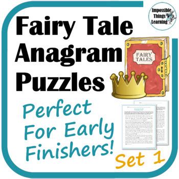 Anagram Puzzle Activities for Early Finishers Based on Grimm's Fairy Tales Early Finishers ...