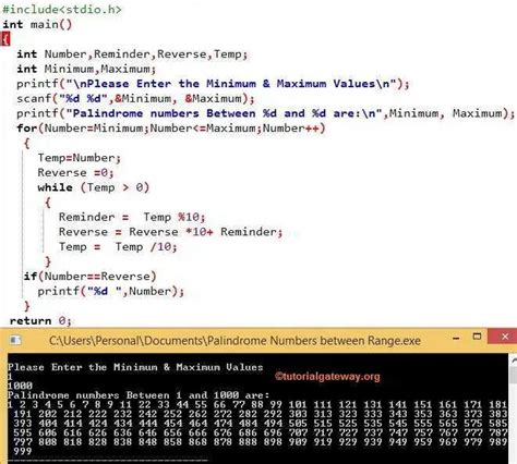 Palindrome Number Program in C