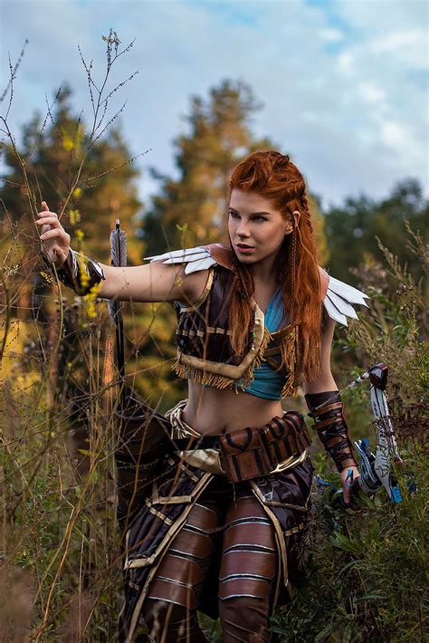 Elegant Cosplay Aloy from Horizon: Zero Dawn