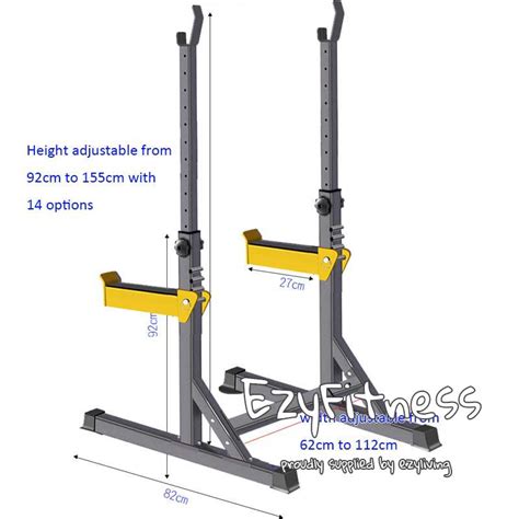 Squat Rack Adjustable with Safety Squat Bars (EZ062) | www.ezyliving.co.nz