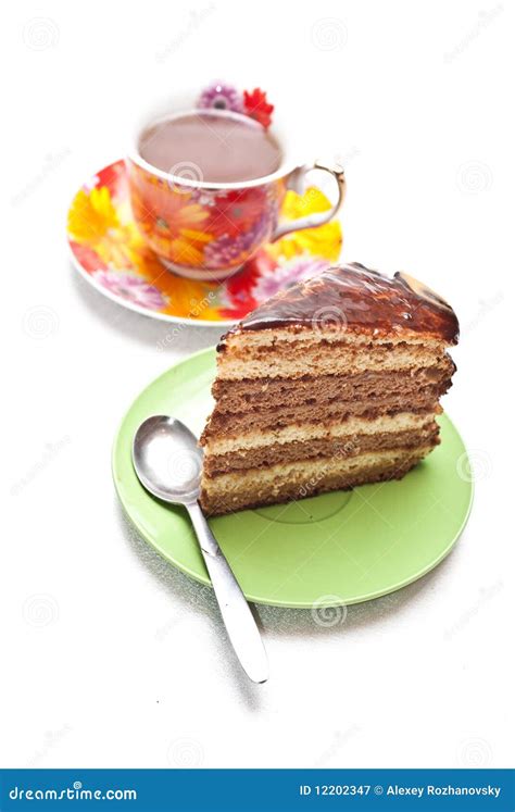 Cake with tea or coffee stock image. Image of sweet, snack - 12202347