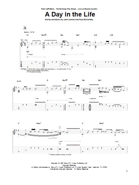 A Day In The Life by Jeff Beck - Guitar Tab - Guitar Instructor