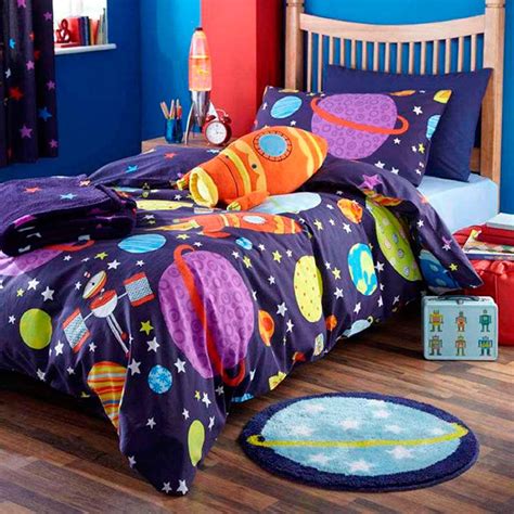 SPACE ROCKETS PLANETS SINGLE DOUBLE JUNIOR DUVET COVER KIDS BOYS BEDDING | eBay | Outer space ...