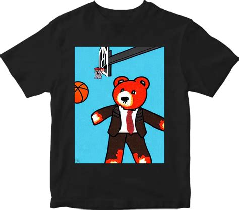 Gangster basketball teddy bear basketball cartoon stitches – Artificial Printer