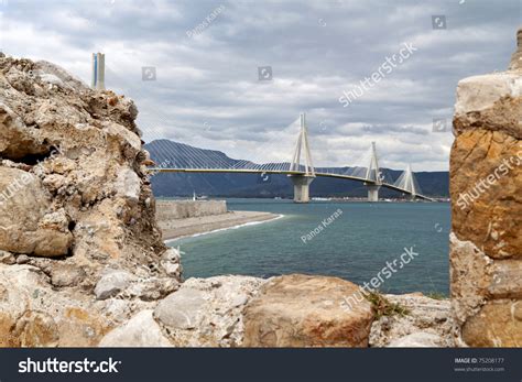 Patras Bridge Greece View Castle Rio Stock Photo (Edit Now) 75208177