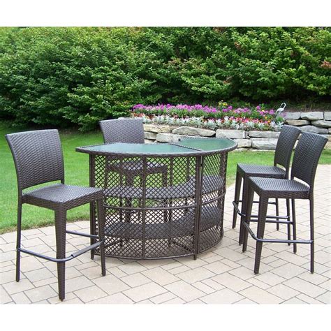 Oakland Living All Weather Wicker Half Round Patio Bar Set - Walmart.com - Walmart.com