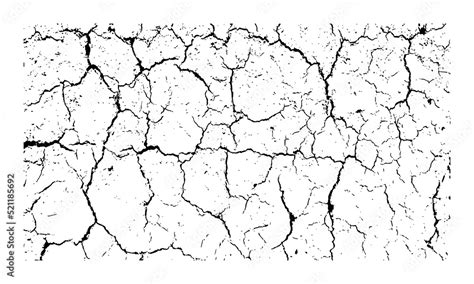 Dry land broken crack texture white and black,earthquake crack effect, grunge texture Overlay ...