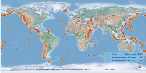 World 🗺️ Map of Volcano 🌋 Eruptions : r/MapPorn