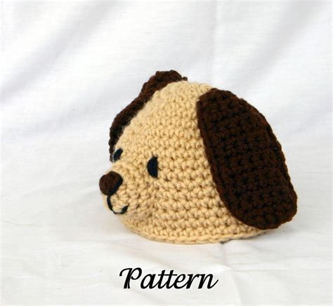 Baby Puppy Hat PDF Crochet PATTERN 0-6 month sizes beanie