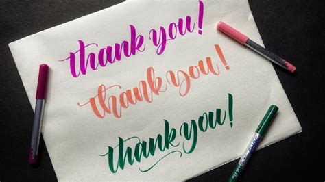 'Thank You!' in Brush Lettering - 3 Different Styles | Doms Brush Pens | Daily Practice Videos ...