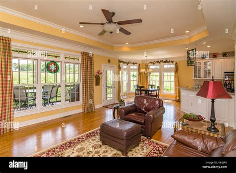 Living room interior of middle class American home in Kentucky USA ...