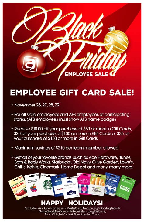 Employee Gift Card Sale - Associated Food Stores