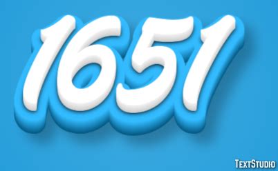 1651 Text Effect and Logo Design Number