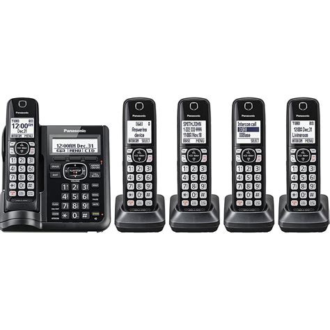 Panasonic Cordless Phone with Answering Machine - 5 Handsets - KX ...