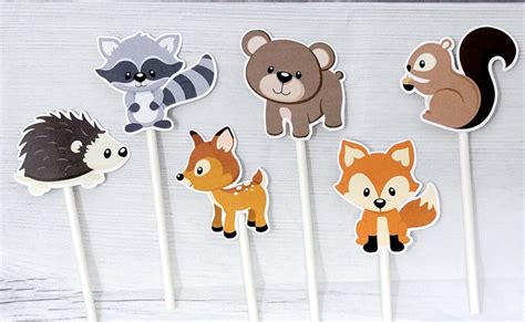 Woodland Animal Cupcake Toppers Woodland Cupcake Toppers - Etsy