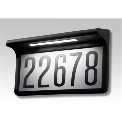 RELIABILT Solar LED Address Sign 6-9/10-in x 12-2/5-in Aluminum Residential Sign in the Signs ...