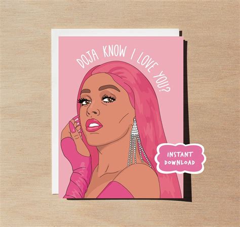 Doja Cat Valentine's Day Card PRINTABLE - Etsy | Cat greeting cards, Printable greeting cards ...