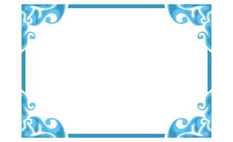 Blue Swirl Water Wave Ornament Border Design 22386159 PNG