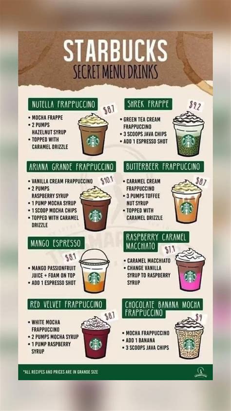 SECRET STARBUCKS MENU in 2022 | Green tea cream, Starbucks secret menu ...