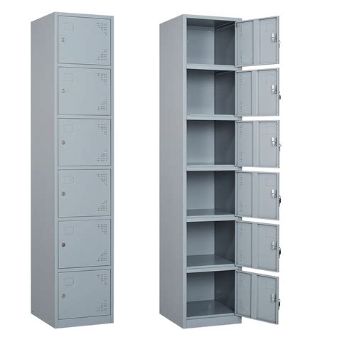 "Fesbos 6-Door Metal Locker, High-Strength Steel Storage, Ventilated ...