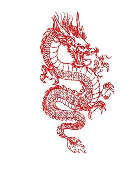 Small Red Dragon Tattoo Outline | Best Tattoo Ideas