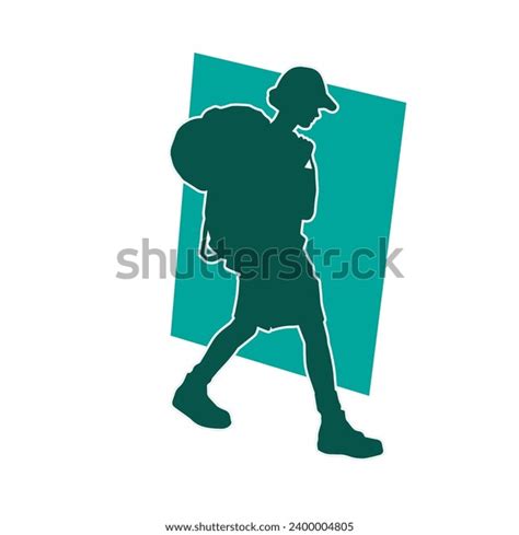 Silhouette Traveller Carrying Backpack Stock Vector (Royalty Free ...