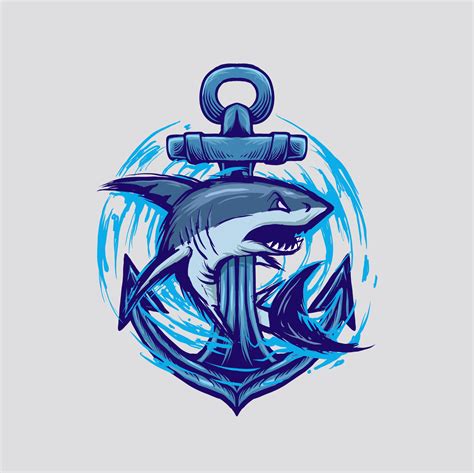 shark anchor mascot logo vector illustration 15742091 Vector Art at Vecteezy