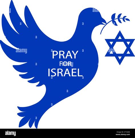 Pray for Israel banner. Stop the war. Save Israel. Peace dove icon ...