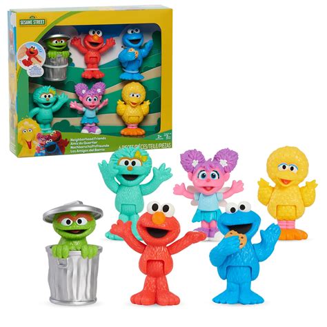 Sesame Street Neighborhood Friends, 6-piece Poseable Figurines, Officially Licensed Kids Toys ...