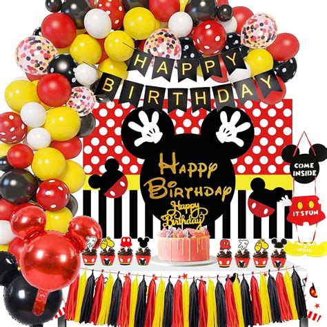 Amazon.com: HIPEEWO Mickey Themed Mouse Party Supplies - Mickey ...