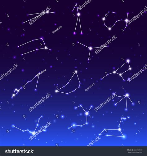 Signs Zodiac On Night Sky Stock Vector (Royalty Free) 560450941 | Shutterstock