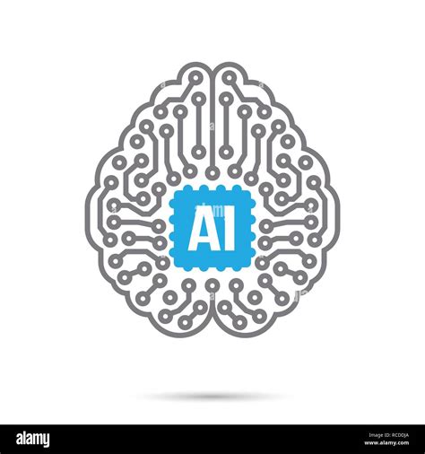 AI Artificial intelligence Technology circuit brain symbol icon design element vector ...