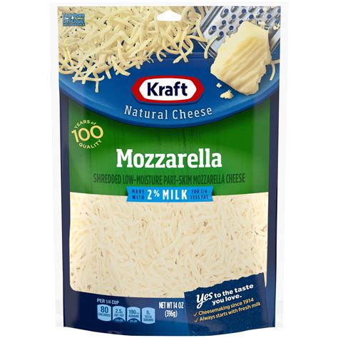 Kraft Mozzarella Shredded Cheese with 2% Milk, 14 oz Bag - Walmart.com