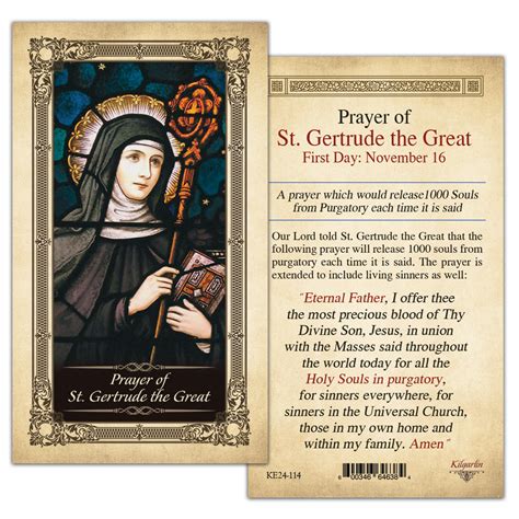 Prayer of St. Gertrude the Great Kilgarlin Laminated Prayer Card ...