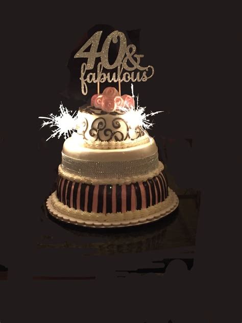 40 & Fabulous Birthday Cake Topper 40th Birthday Cake Topper