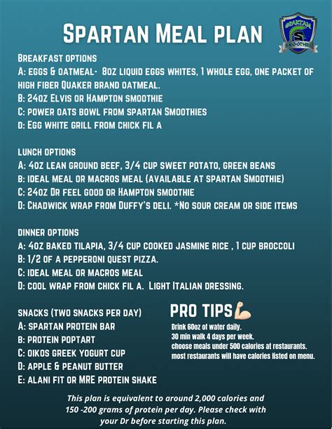 Spartan meal plan - Payhip