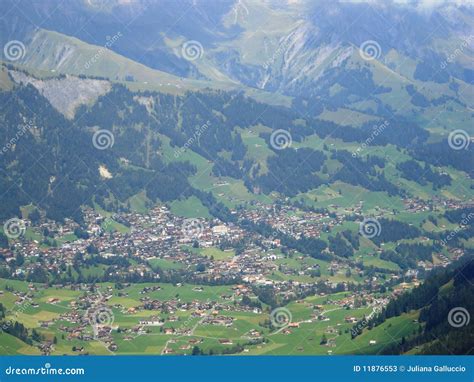 Village in Swiss Alps stock image. Image of settlement - 11876553